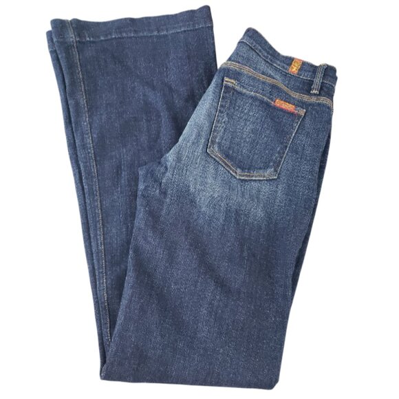 7 For All Mankind Ginger Flare Wide Leg Denim Blue Jeans Womens 29 - Picture 1 of 6